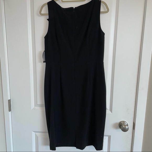 NWT Nine West Sculptural Little Black Sleeveless Pencil Dress - size 10 - Picture 4 of 6